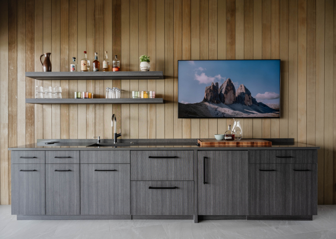 Built In Tv and Bar