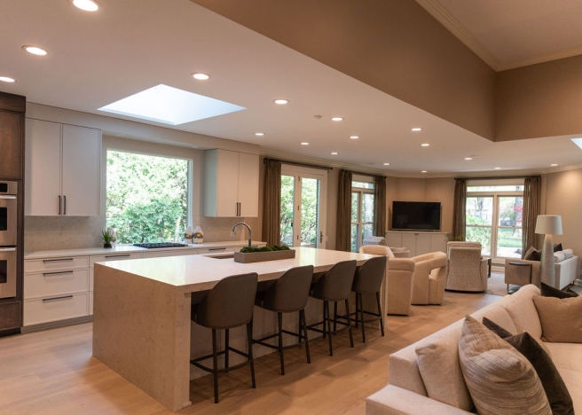 Waterfall Kitchen Island