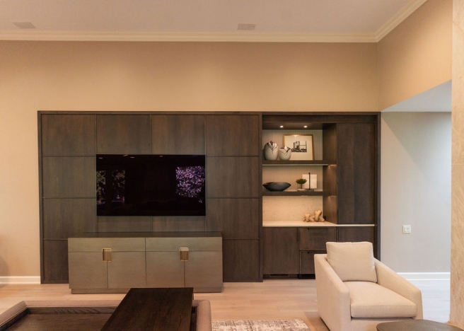 Built In Tv and Bar