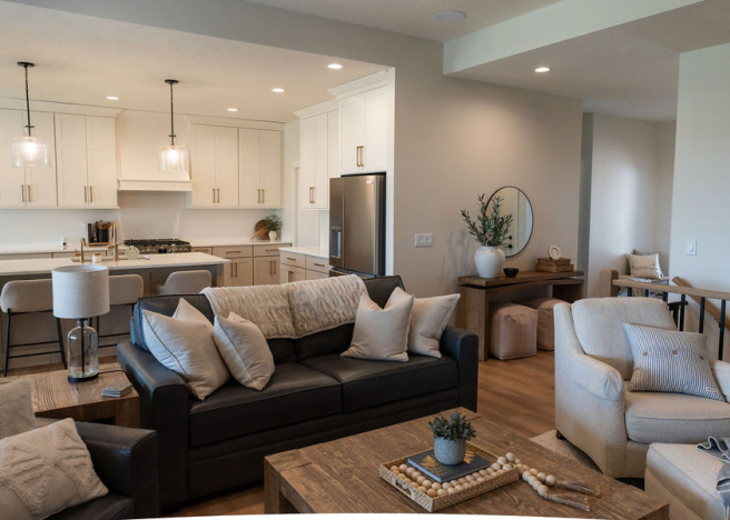 Great room to kitchen